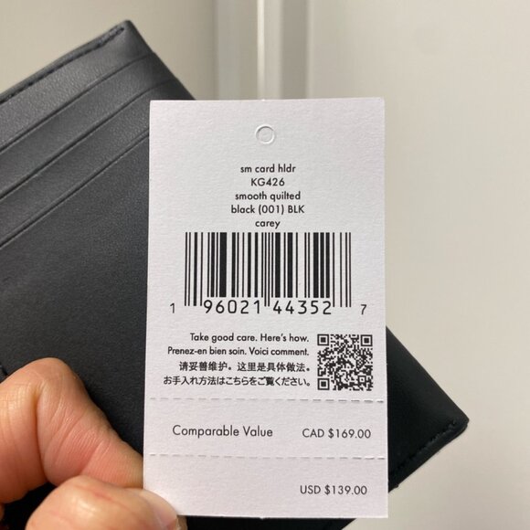 Kate Spade Coffee Break Slim Bifold Wallet + Small Smooth Quilted Card Holder - Picture 10 of 10